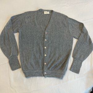 JEFFLINKS Vintage 70’s Men’s Acrylic V-Neck Button Cardigan, Size XL